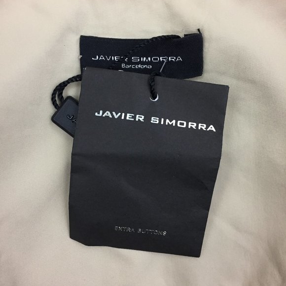 NWT JAVIER SIMORRA Beige/Sand Adj Drawstring  Exposed Zipper Front Lined Skirt - Picture 2 of 13